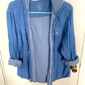 Blue Stripped UNISEX button up from Canada